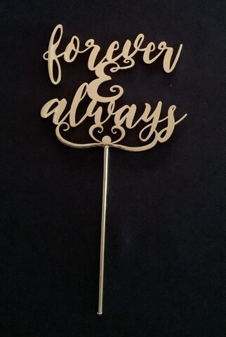 Cake Topper Forever and Always Gold