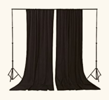 Backdrop Curtain Black 15 feet wide x 10 feet long 