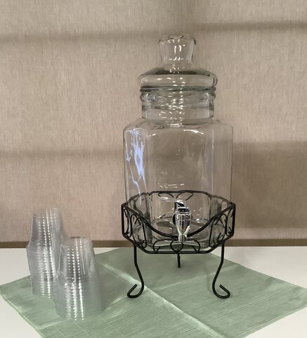 Beverage Dispenser Hexagon Glass Mason with Stand 1.5 Gallon
