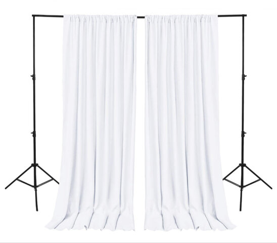 Backdrop Curtain White 15 feet wide x 10 feet long