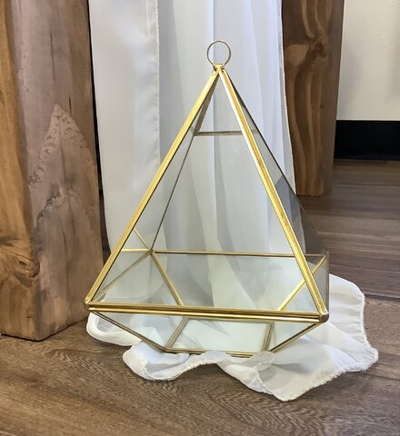 Terrarium 8.5 Inch Gold and Glass Prism