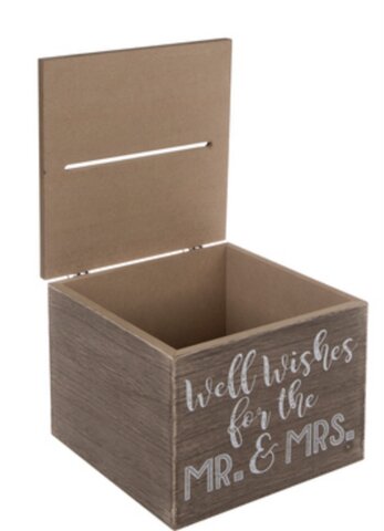 Card Box Dark Brown Well Wishes for the Mr & Mrs 
