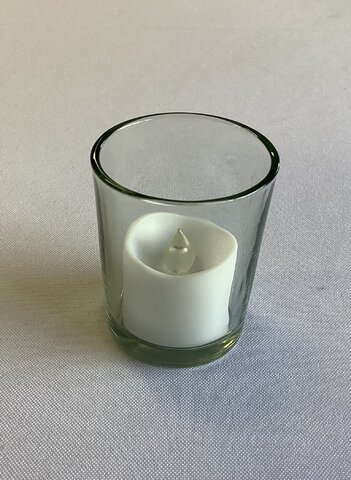 Votive Clear Cylinder Glass 2.5 Inch with Battery Candle