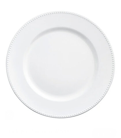 White Shimmery 13 Inch Plate Charger
