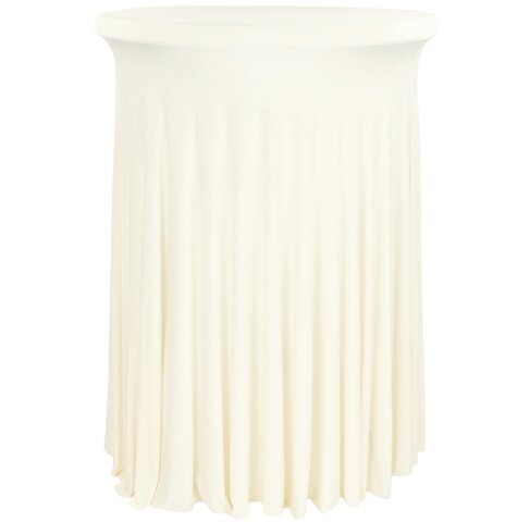 32 Inch Wavy Spandex Ivory Cover for Cocktail Table