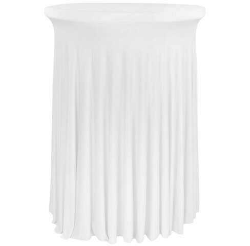 32 Inch Wavy Spandex White Cover for Cocktail Table