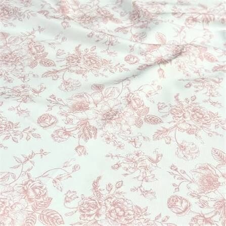 Pink French Toile 6 Foot Drape Table Linen