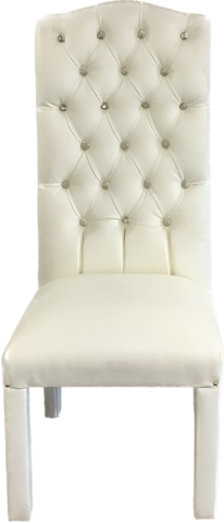 Chair White Tufted Leather 70 inches Tall