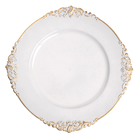 Antique White 13 Inch Plate Charger 