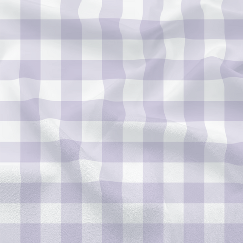 Lavender/White Check Polyester 6 Foot Drape Table Linen