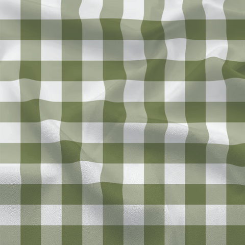 Sage/White Check Polyester 8 Foot Drape Table Linen