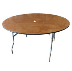 Table Wood Round 60 Inch with Umbrella Hole 