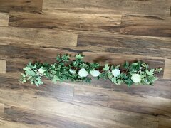 Garland Greenery and White Rose 4 Foot 
