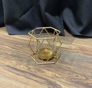 Votive Gold Wire Ring & Glass 3 Inch