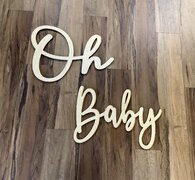 Oh Baby Wood 24 Inch Wide 16 Inch Tall 2 Piece