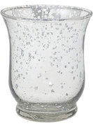 Votive Silver Speckled Hurricane Glass 3.5 Inch with Battery Candle