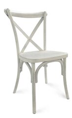 White Washed Wood Grain Resin Crossback Chair