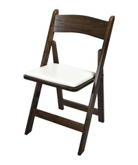 Dark Wood Grain Resin Padded Chair