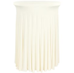 32 Inch Wavy Spandex Ivory Cover for Cocktail Table