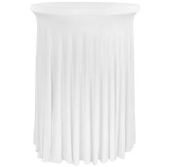 32 Inch Wavy Spandex White Cover for Cocktail Table