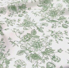Sage French Toile 120 Inch Round Table Linen