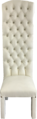 Chair White Tufted Leather 70 inches Tall