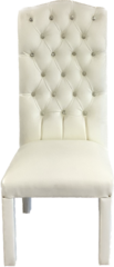 Chair White Tufted Leather 51 inches Tall