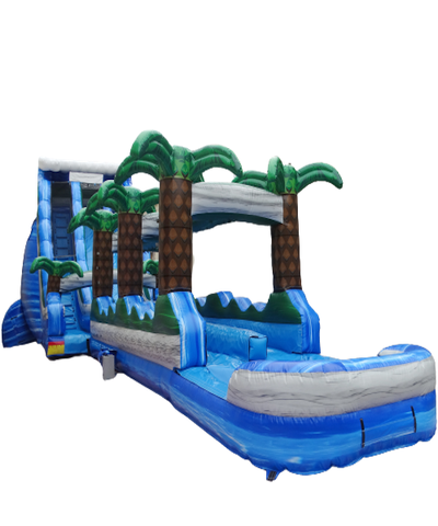 22FT Tropical Dual Lane Water Slide with Slip n' Slide Attachment