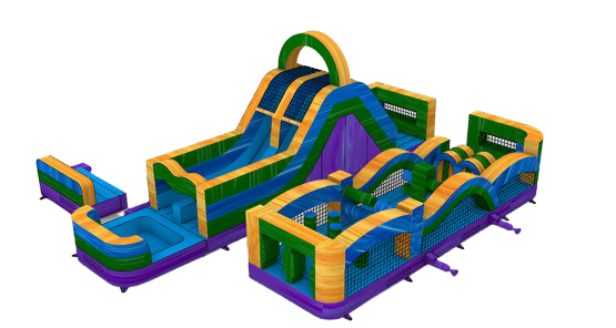 Double Slide Obstacle Course Goombay Colors (Wet or Dry)