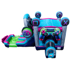 Video Gamer Bounce House and Dual Slide Combo