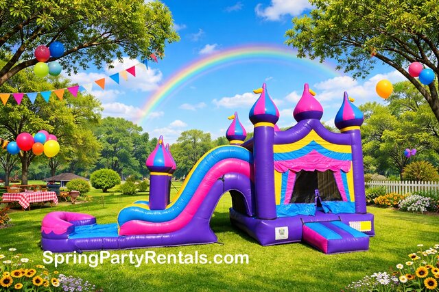  Fairytale Bounce House with Wet Slide