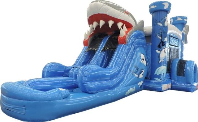 Shark Bounce House with Dual Lane Slide