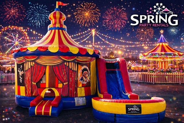 Circus Bounce House with Slide