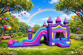  Fairytale Bounce House with Wet Slide