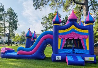 Pink Fairytale Bounce House with Wet Slide