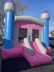 Pink and Blue Bounce House