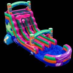 Wet Double Lane Slime Waterslide 