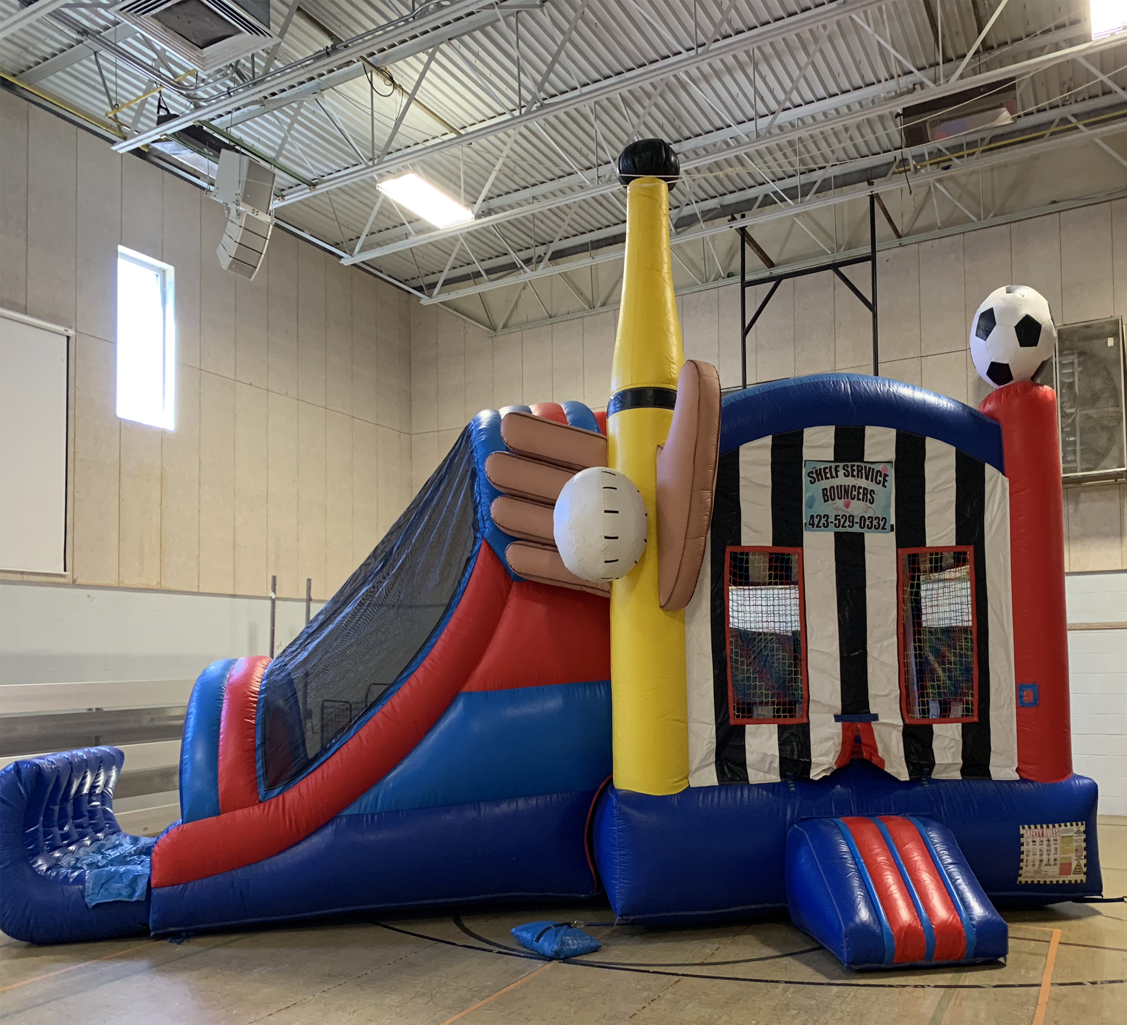 Sports 3 D Combo Inflatable Rentals Shelf Service Bouncers