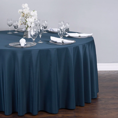 108 in Navy Blue Round Tablecloth