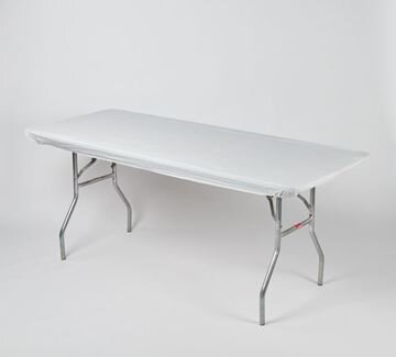 Table Cover - Plastic WHITE - 6' Folding Table