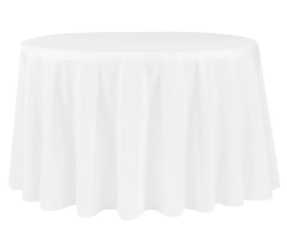 Floor Length Round Tablecloth-White