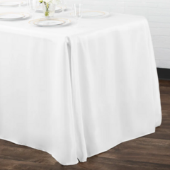 Floor Length 8' Tablecloth-White