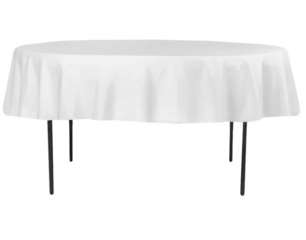 Knee Length Round Tablecloth-White