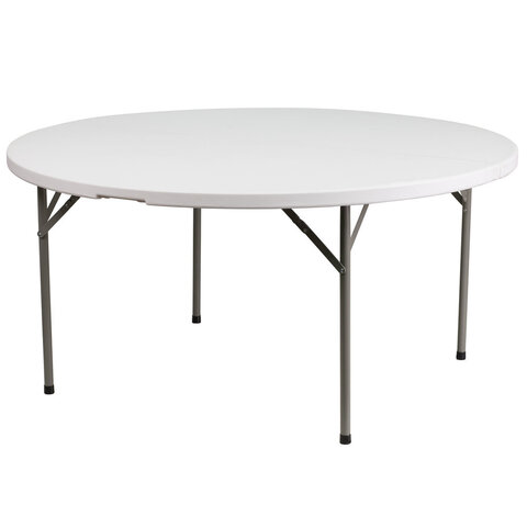 60in Round Table White Plastic