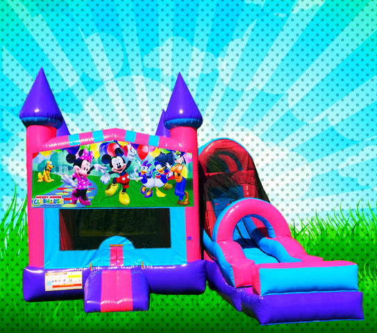 DRY MOUSE HOUSE Pink, Purple, Light Blue Colors Combo Bounce House 