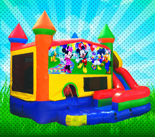 DRY MOUSE HOUSE Primary Colors Combo Bounce House 