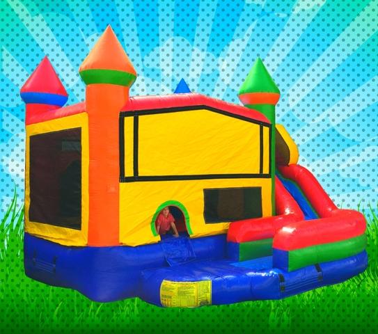 A WET Primary Colors Combo Bounce House 