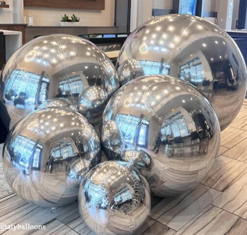 Silver Inflatable Mirror Ball