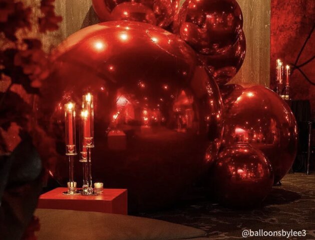Red Inflatable Mirror Ball
