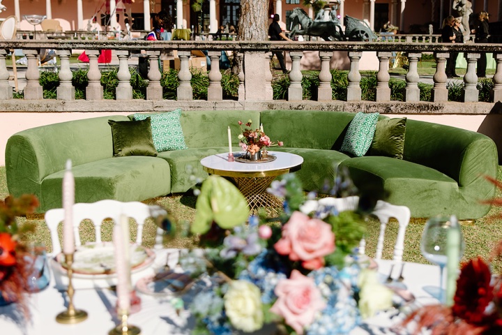 Lounge Furniture Wedding Rental at Ringling Museum from Stella Rose Events